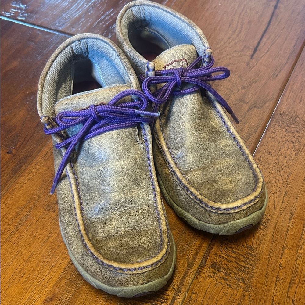 Twisted X Brown Leather Boots with Purple Laces